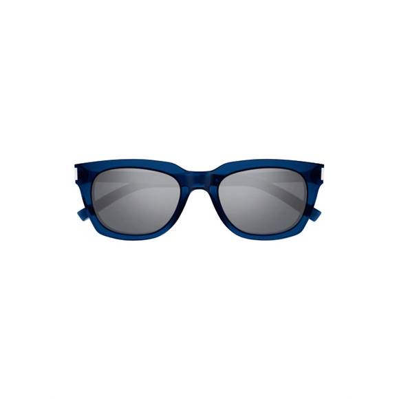 NEW SAINT LAURENT unisex bolder sun shaped sunglasses in blue - Picture 3 of 4